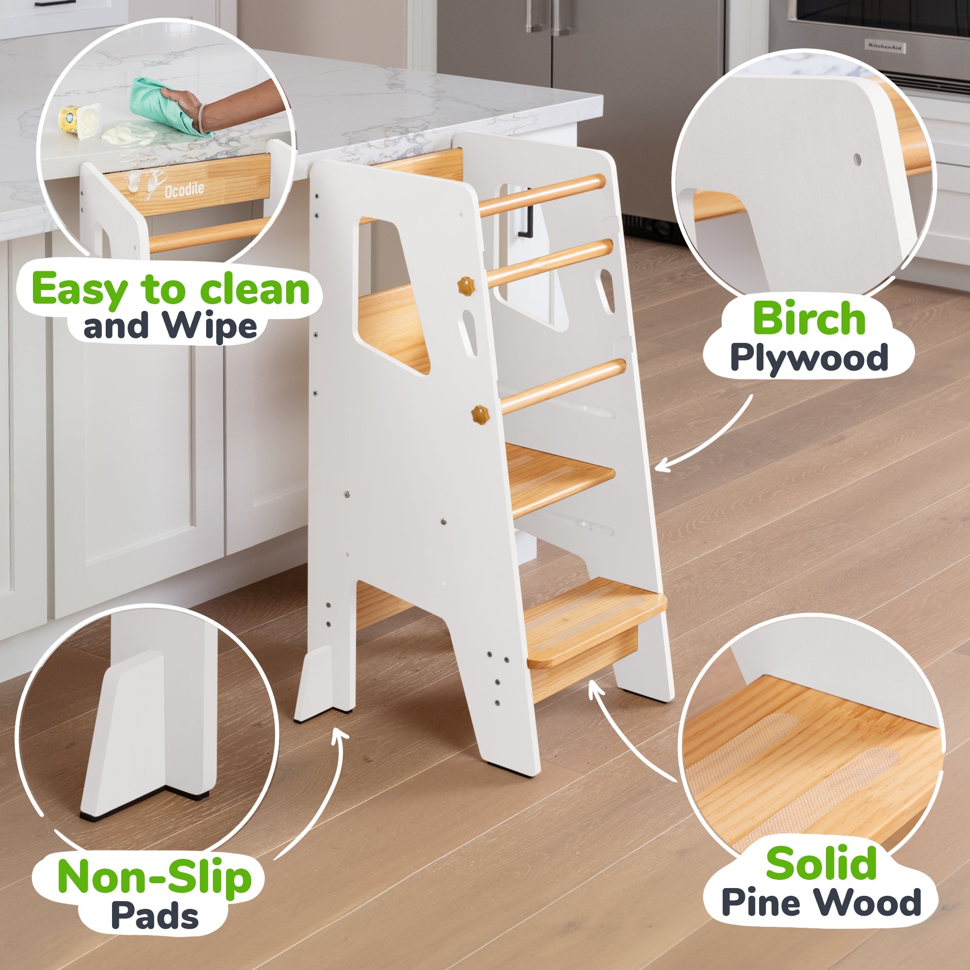 Toddler Tower - Adjustable Kitchen Stool Helper