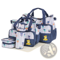5Pcs Baby Nappy Diaper Bags Set Mummy Diaper Handbags With Diaper Pad Food Bag Bottle Bag Travel Tote Bags For Mom Dad