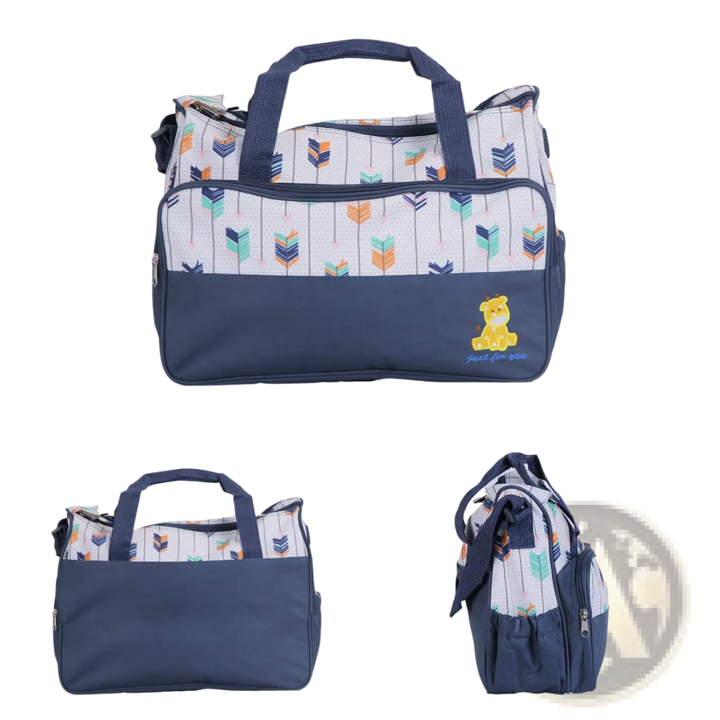 5Pcs Baby Nappy Diaper Bags Set Mummy Diaper Handbags With Diaper Pad Food Bag Bottle Bag Travel Tote Bags For Mom Dad