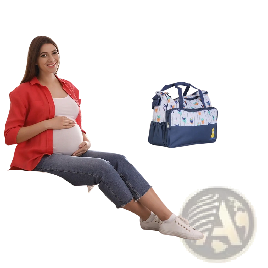 5Pcs Baby Nappy Diaper Bags Set Mummy Diaper Handbags With Diaper Pad Food Bag Bottle Bag Travel Tote Bags For Mom Dad