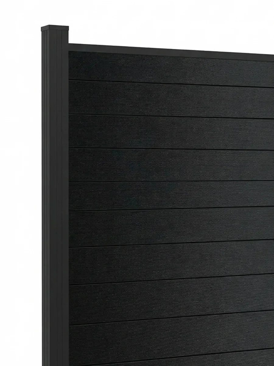 Black Aluminum Full Privacy Fence - 6ft x 6ft