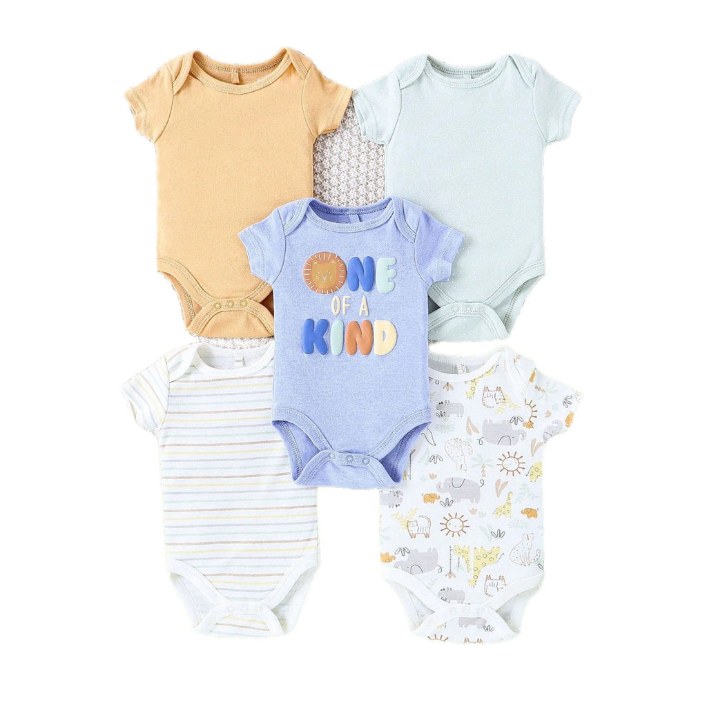 Cute Romper Short-Sleeve Baby Jumpsuit Five-Piece Set
