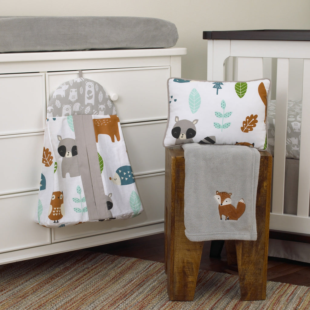 NoJo Dreamer Little Woodland Friends 8 Piece Nursery Crib Bedding Set