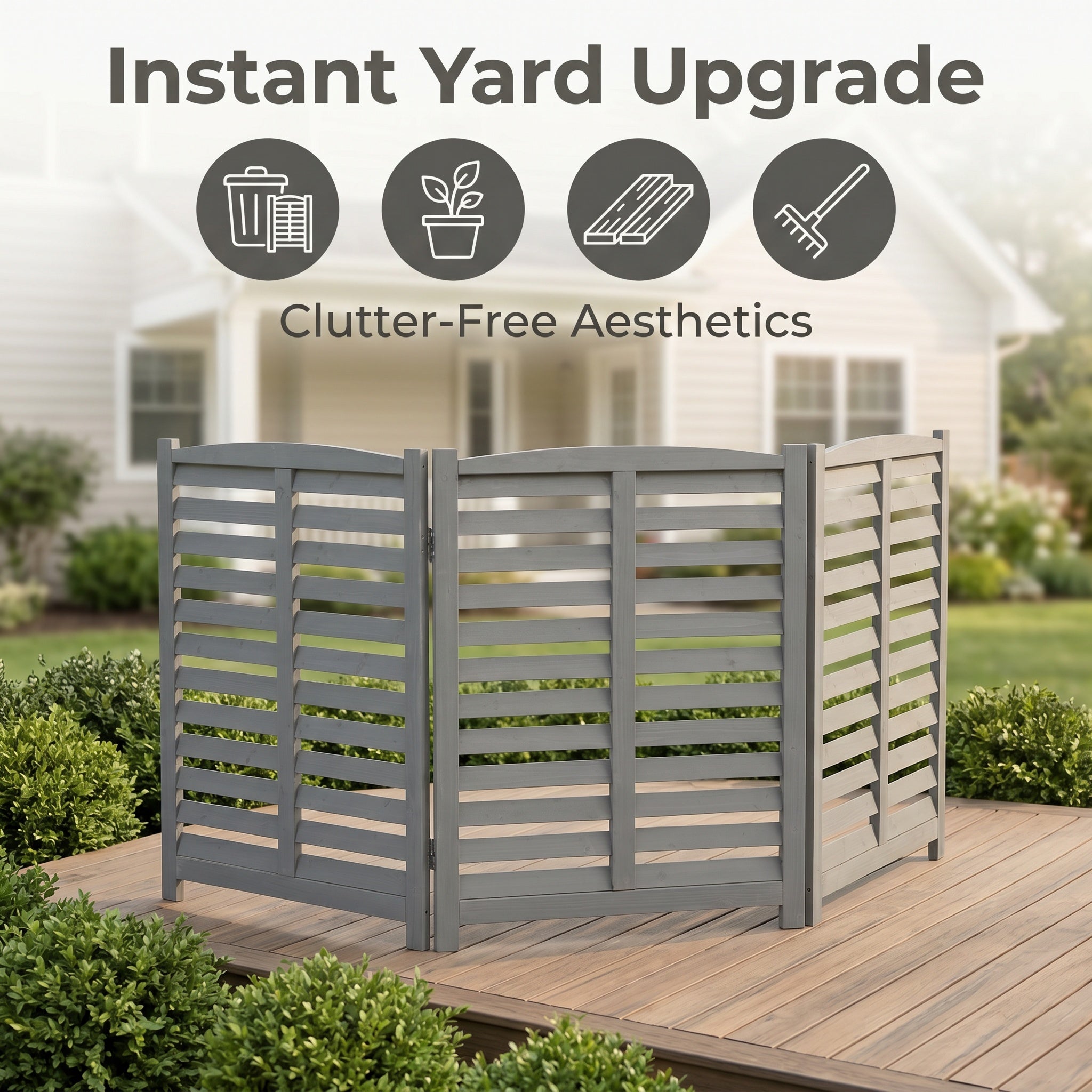 3-Panel Outdoor Air Conditioner Fence