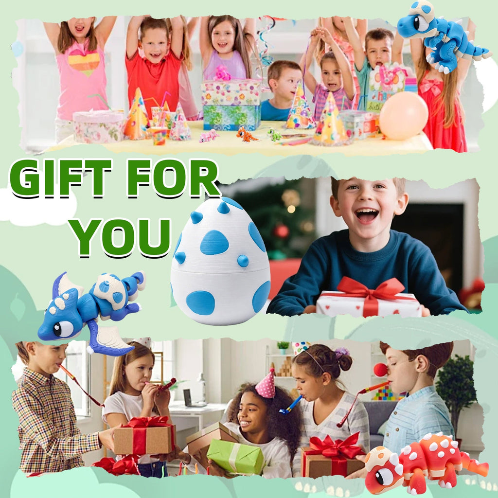 9PCS 3D Printed Dinosaur Figures  1 Dinosaur Egg Set