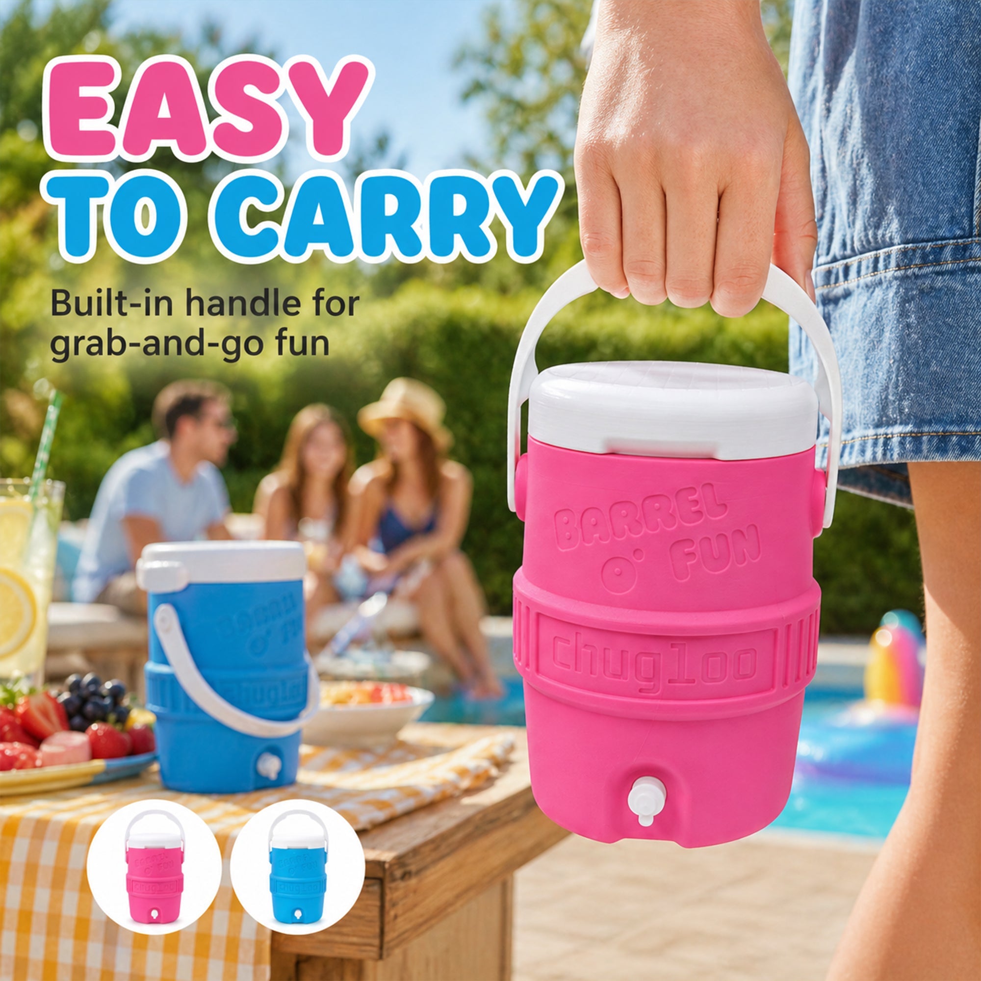 3D Printed Colorful Beverage Can Holder, Portable Barrel Style Drink Container With Handle For 12 Oz Cans And Bottles