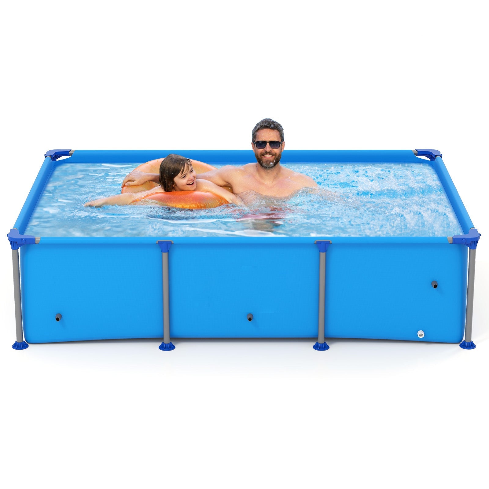 690/978/1158/1617 Gal Outdoor Family Swimming Pool with Metal Frame