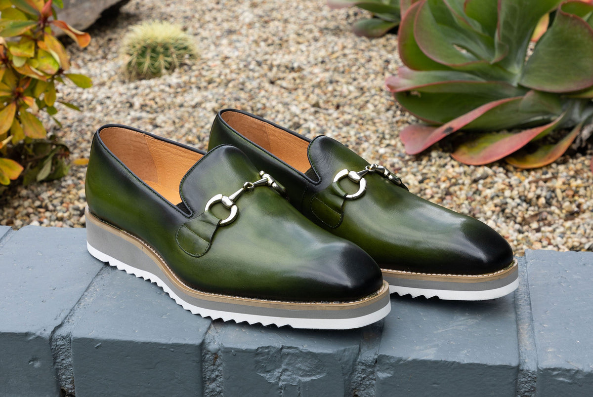 Maurice Horsebit Calfskin Loafer - Olive