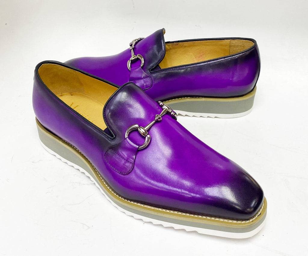 Maurice Horsebit Calfskin Loafer - Purple