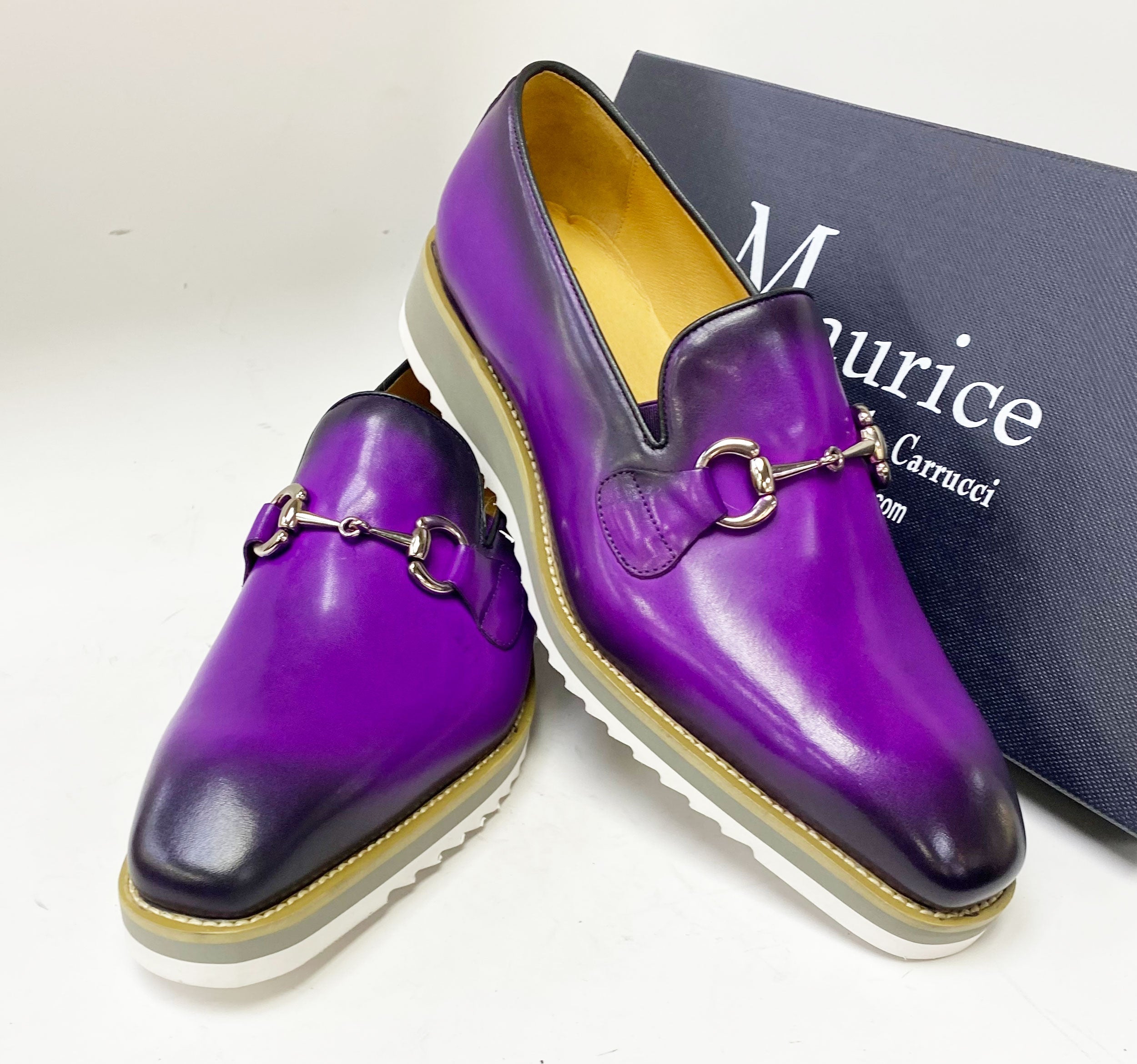 Maurice Horsebit Calfskin Loafer - Purple