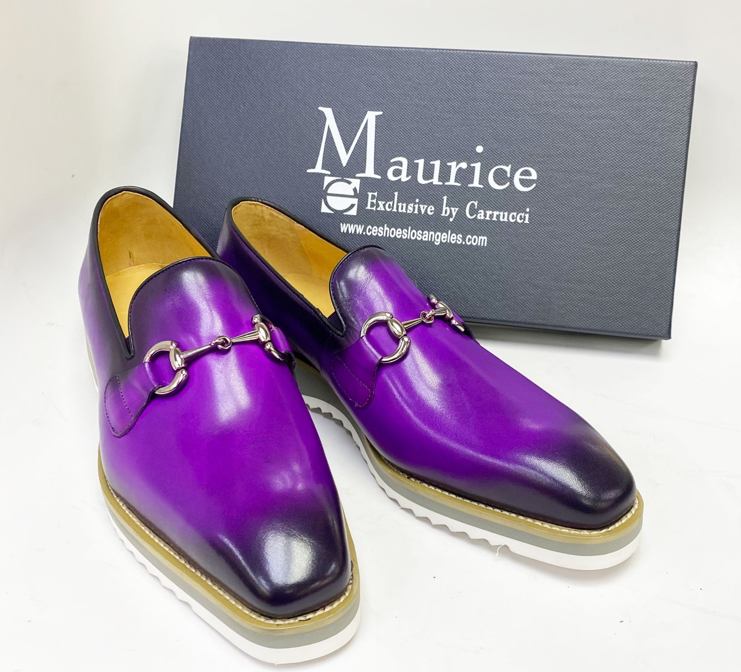 Maurice Horsebit Calfskin Loafer - Purple