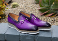 Maurice Horsebit Calfskin Loafer - Purple
