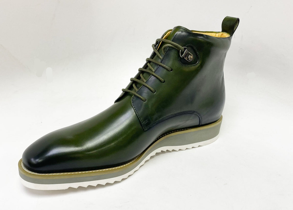 Maurice Burnished Calfskin Boot - Hunter Green