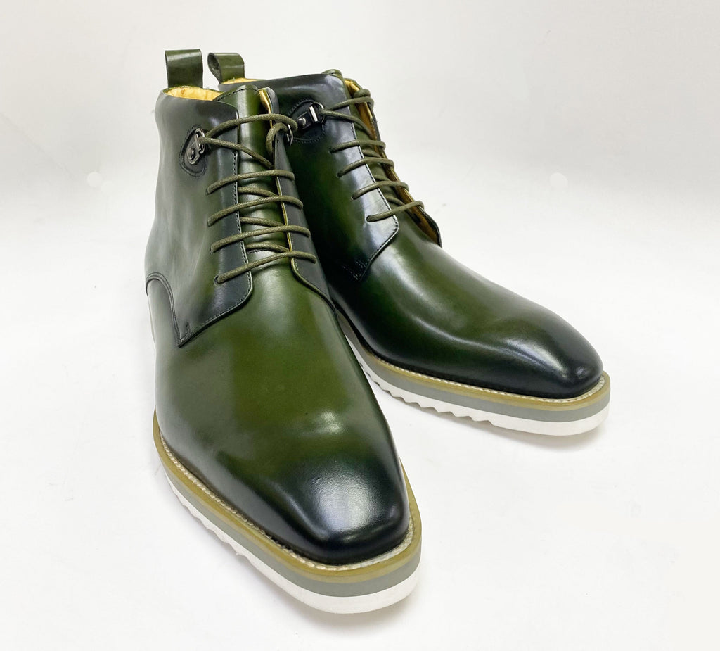 Maurice Burnished Calfskin Boot - Hunter Green