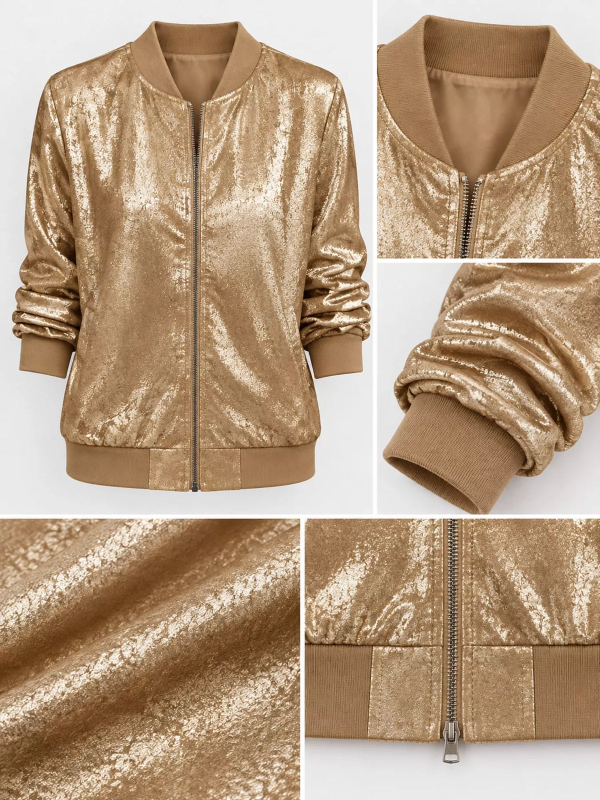 Full Size Zip Up Long Sleeve Jacket Plus Size