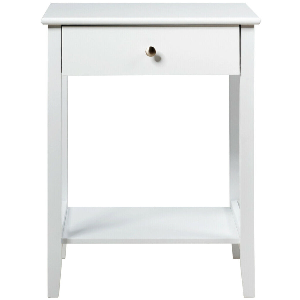 Wooden Nightstand End Table Storage Display