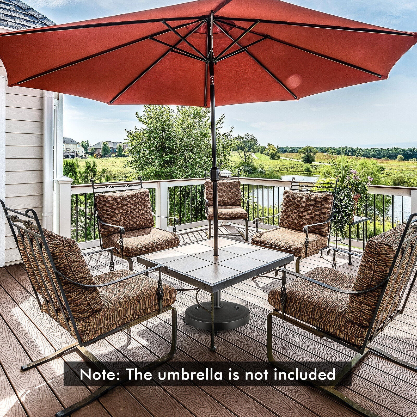 51LBS 20.5Inch Outdoor Umbrella Base with Wheels and Handles