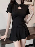 Cutout Short Sleeve Mini Dress