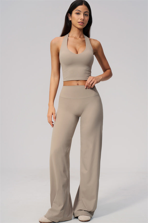 The Twirl Wide Strap Halter Crop Top