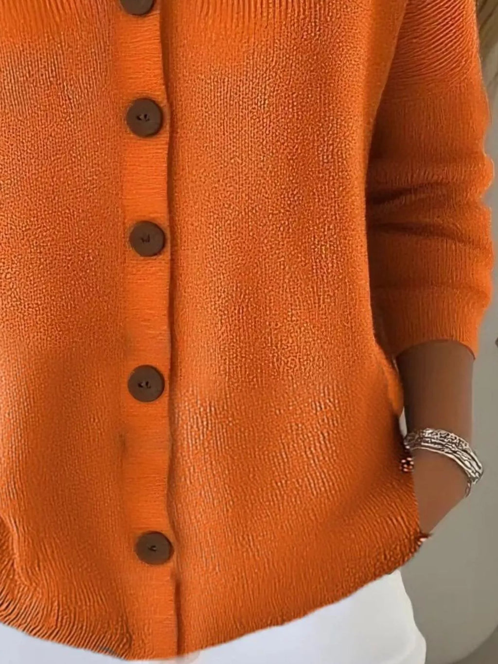 Full Size V-Neck Button-Down Knit Cardigan Plus Size