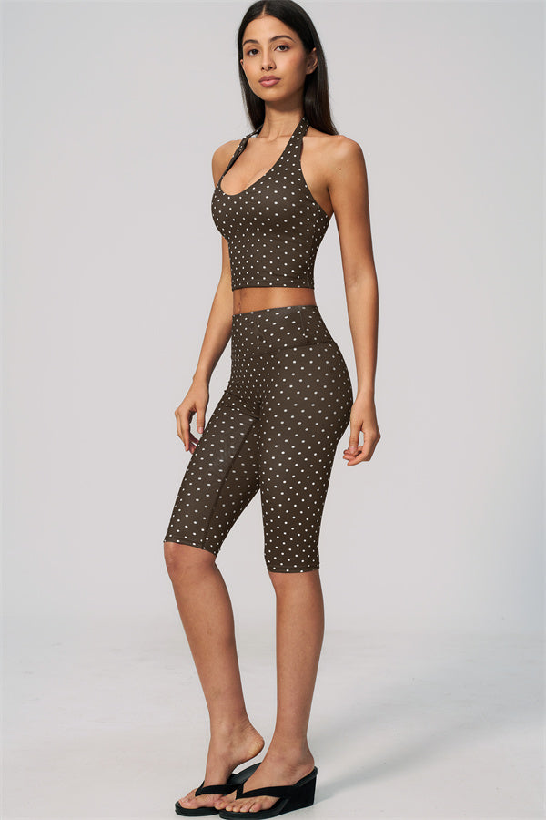 The Frame Halter Tank Top Capri Leggings 2-Piece Set