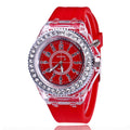 LED Luminous Watches Geneva Women Quartz Watch Women Ladies Silicone Bracelet Watches