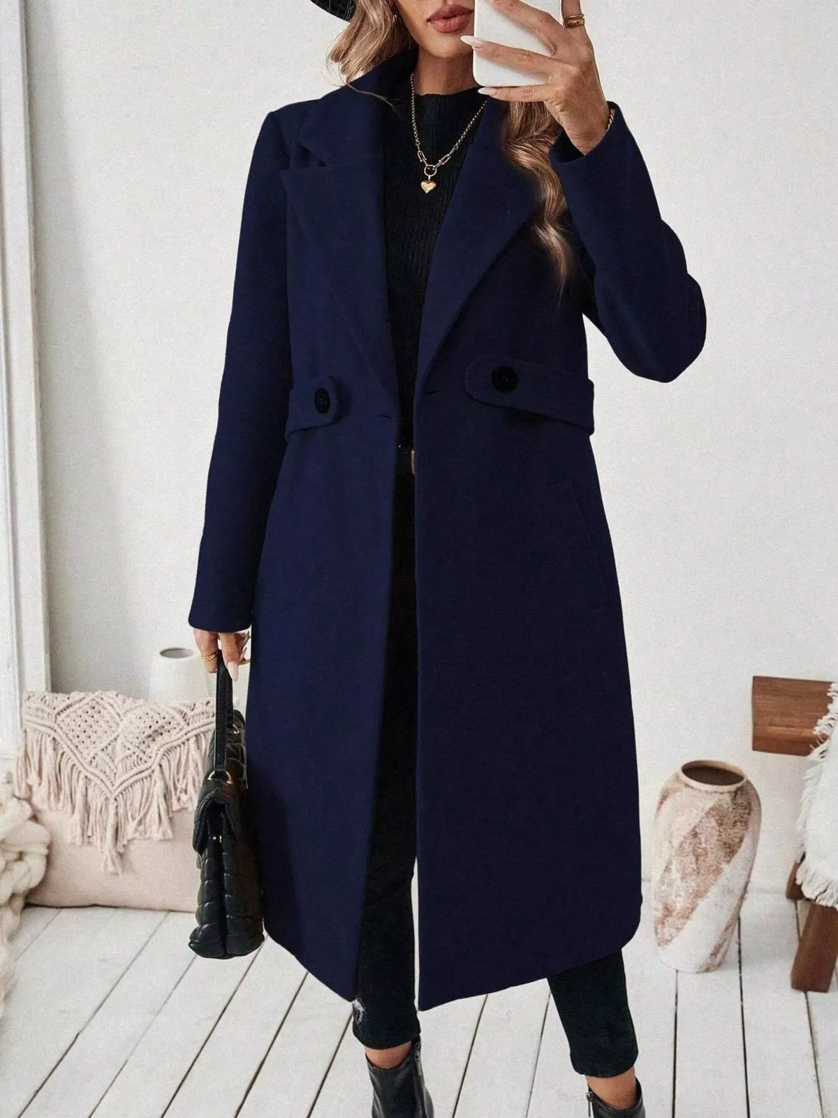Single-Button Longline Coat