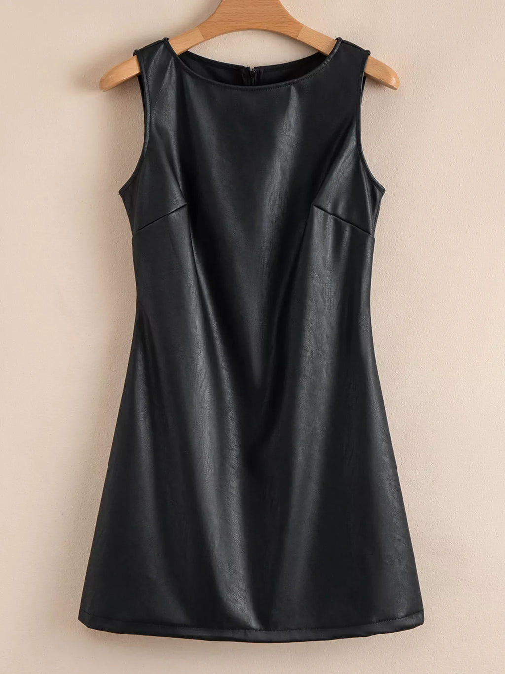 Vegan Leather Sleeveless Mini Dress