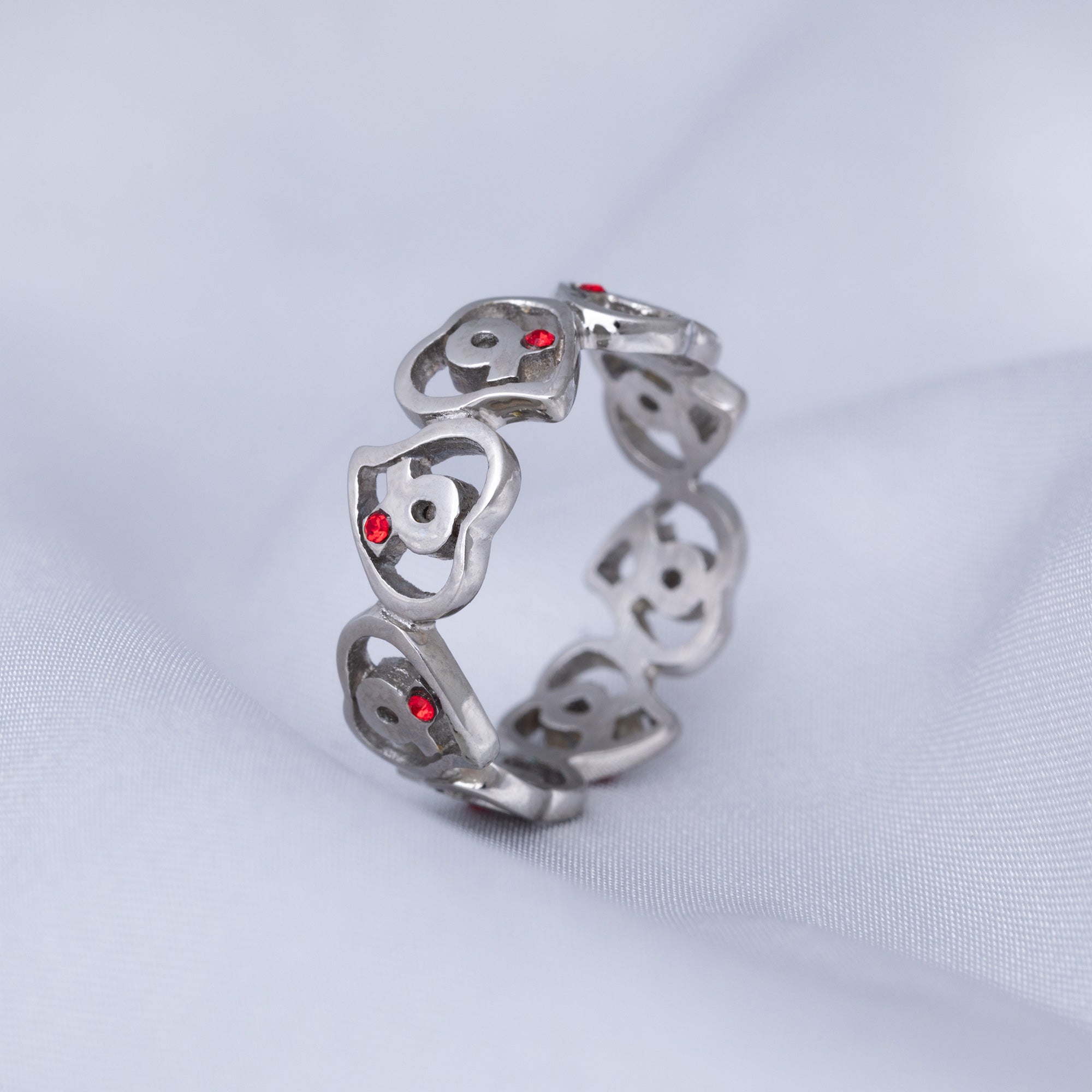 Diabetes Awareness Hearts Stainless Steel Ring