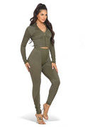 Washed Seamless Zip Up Jacket and Leggings Set