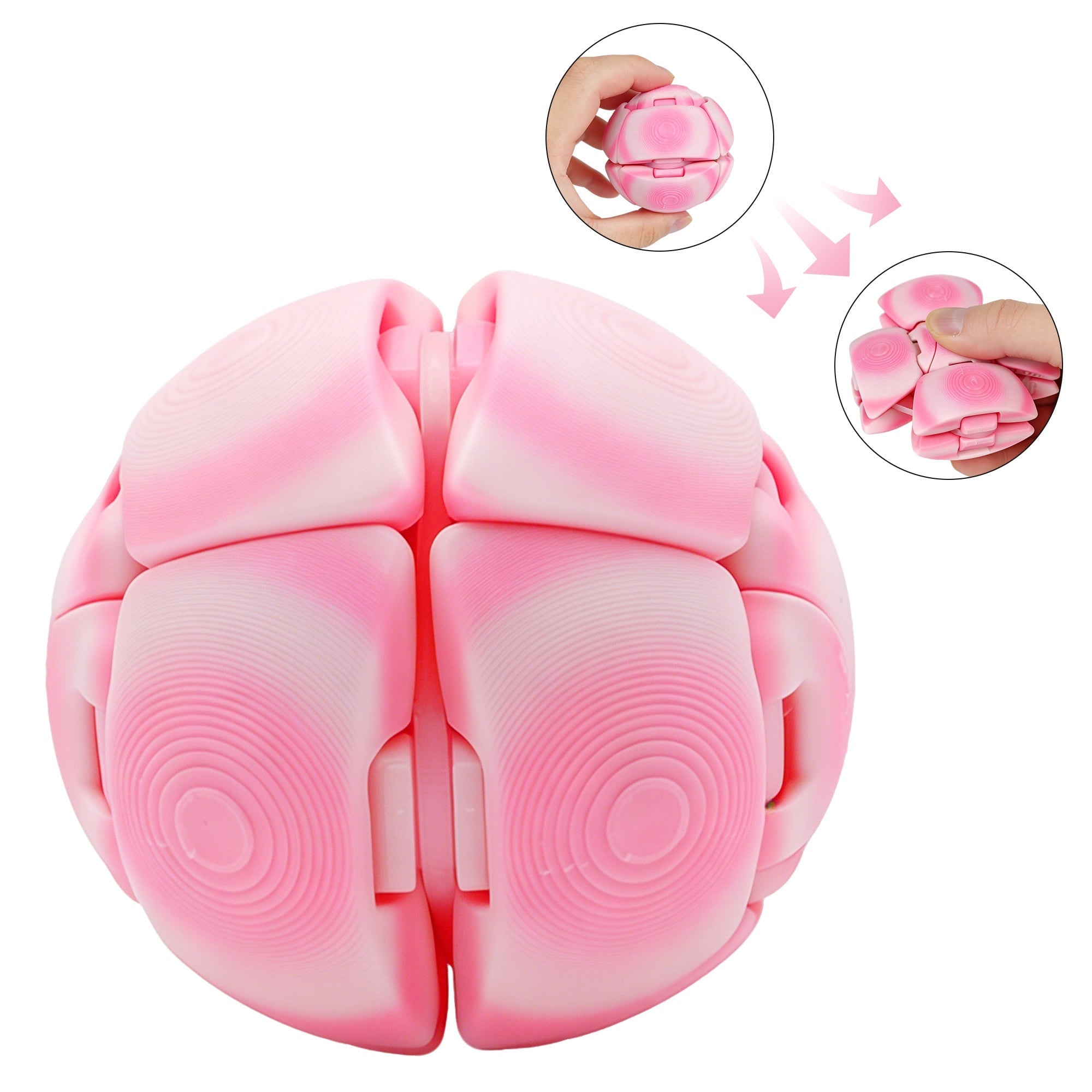 3D Printed Stress Relief Ball, Press And Rotate Transforming Fidget Ball, Sensory Desk Stress Relief Toy For Teens And Adults