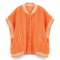 Oversized Sherpa Varsity Baseball Vest