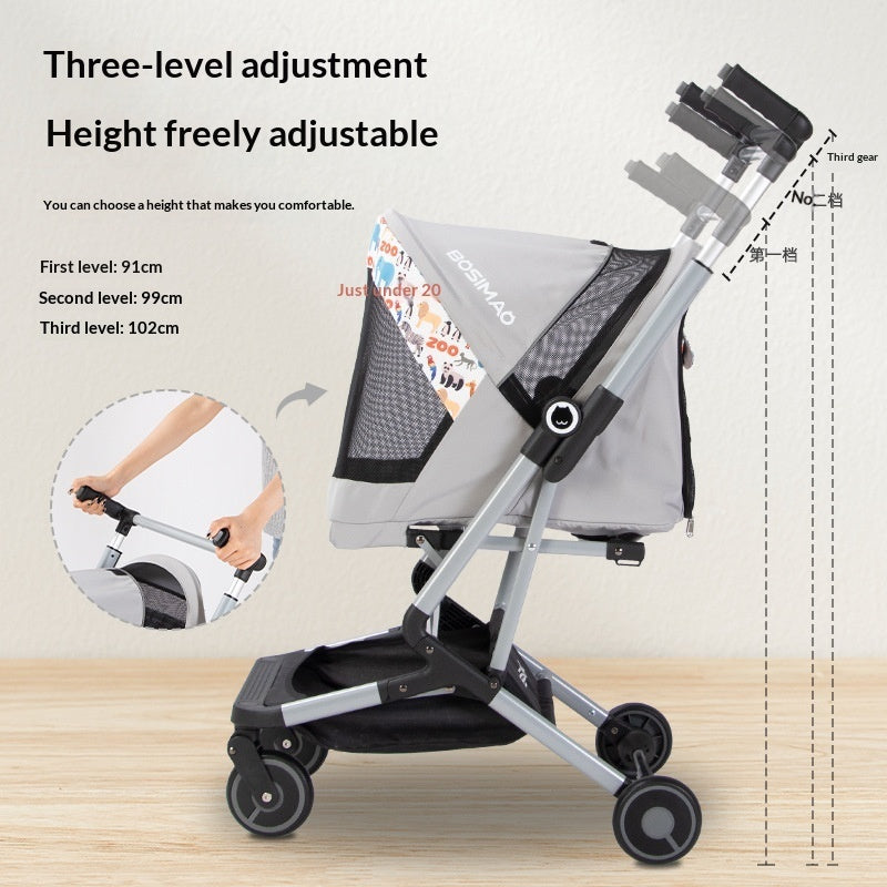 Ultra-lightweight Pet Stroller For Cats And Dogs All-in-one Foldable For Compact Storage Spacious With Adjustable Handle Heights