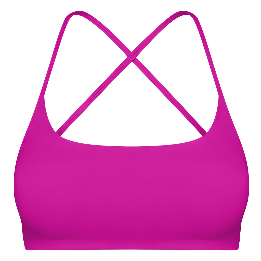Cross Back Padded Sports Bra with Removable Pads