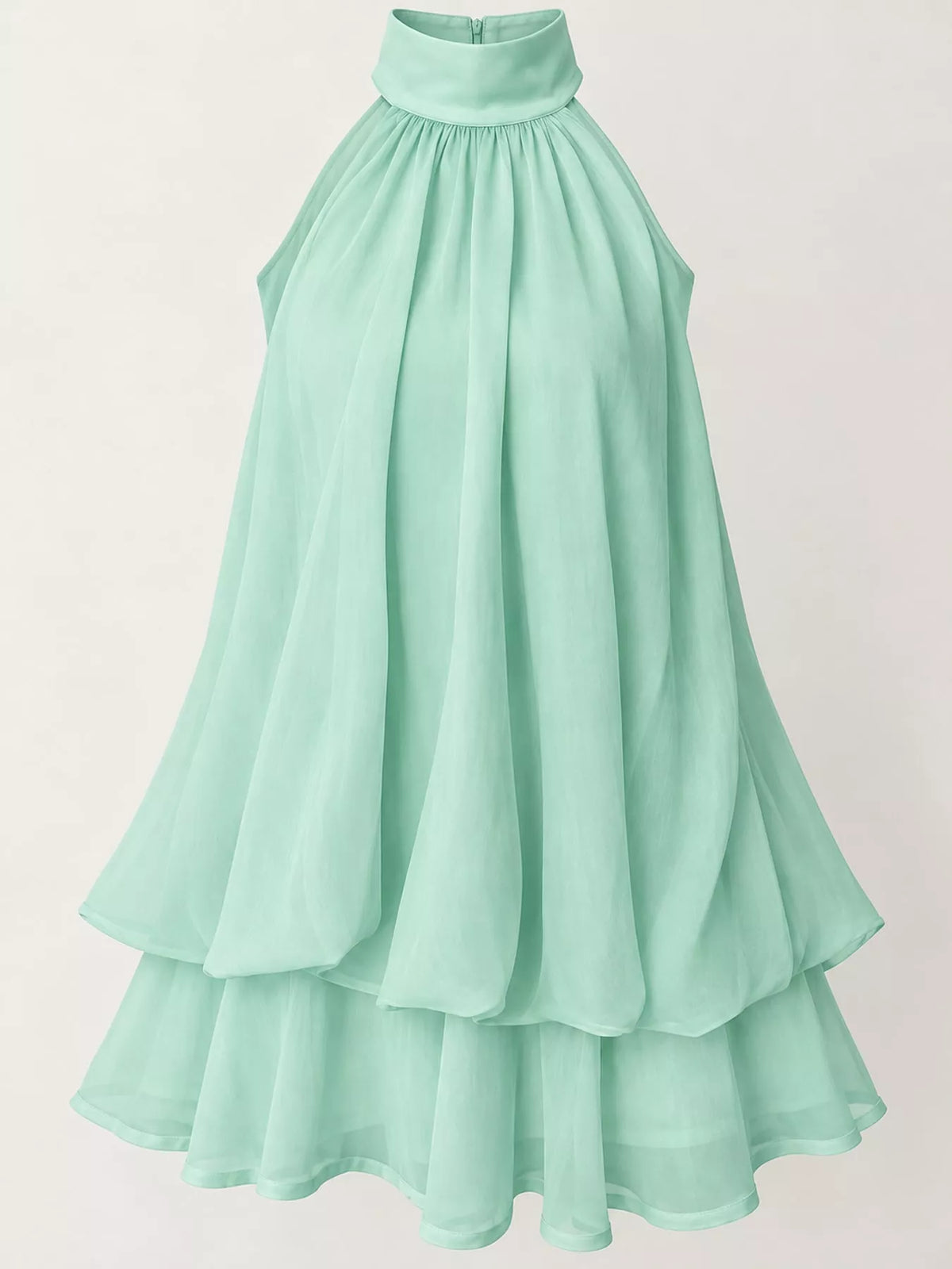 Halter Neck Ruched Mini Dress