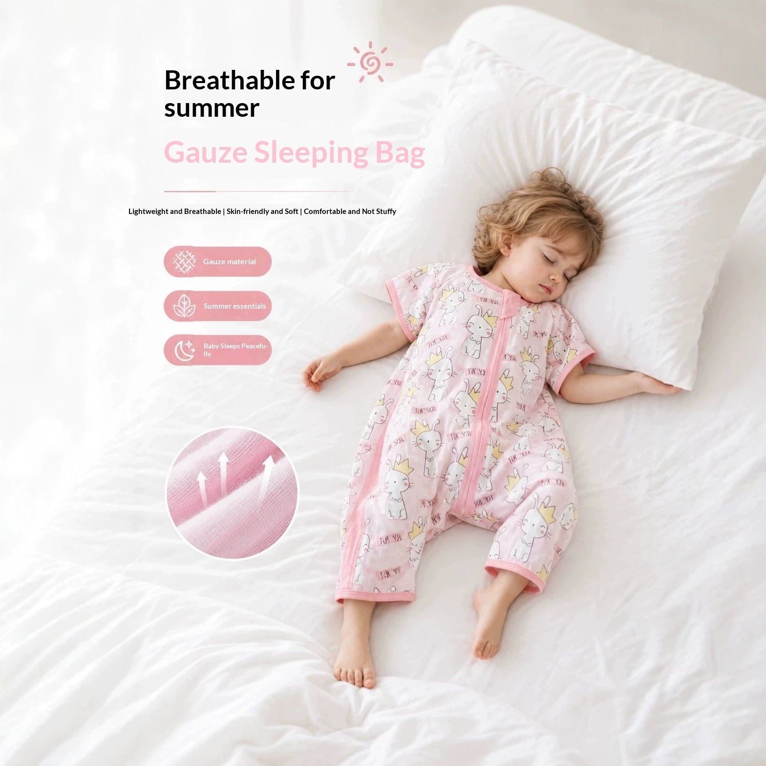 Dudu SpringSummer Lightweight Baby Gauze Sleeping Bag