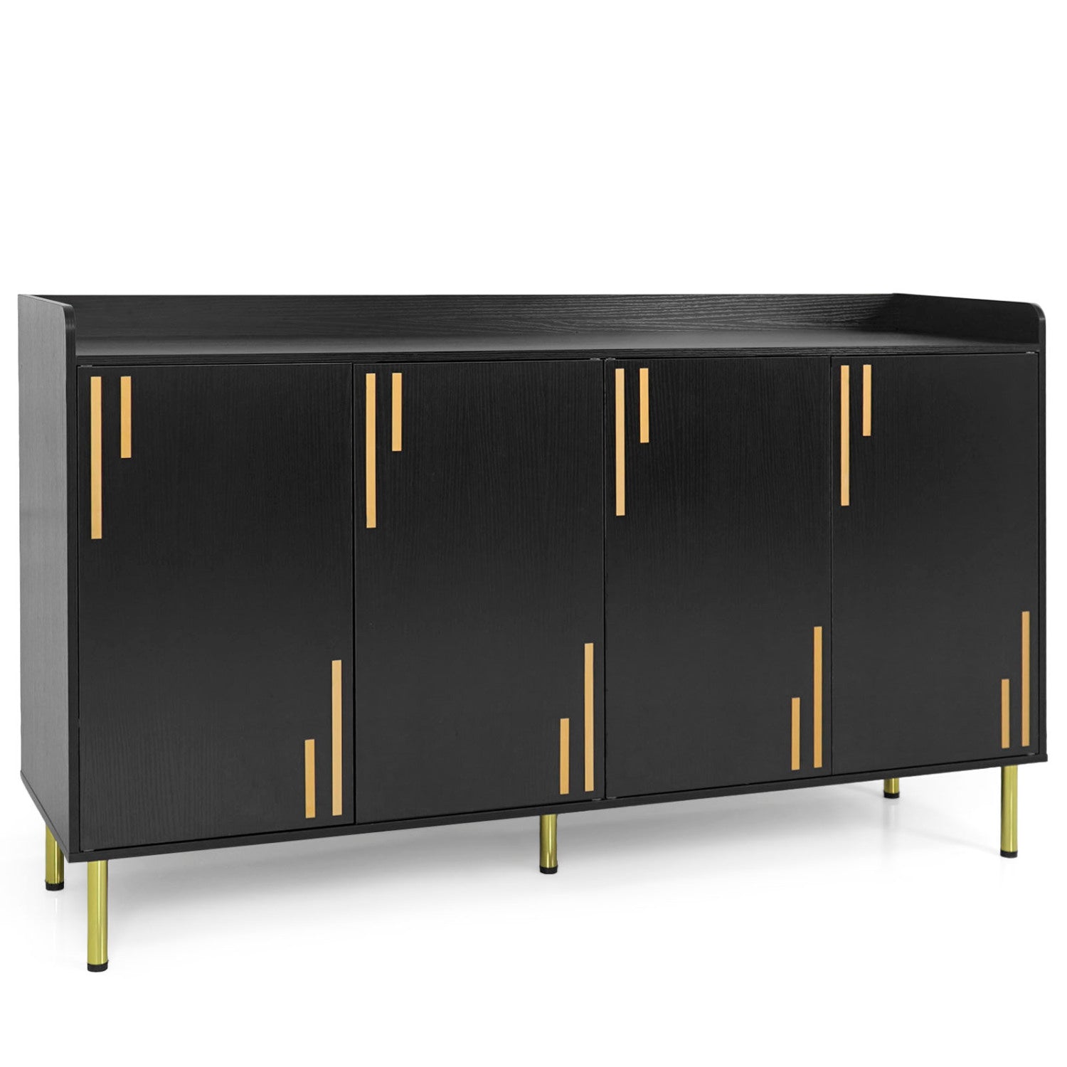 55" Buffet Cabinet with 4 Doors and Metal Legs
