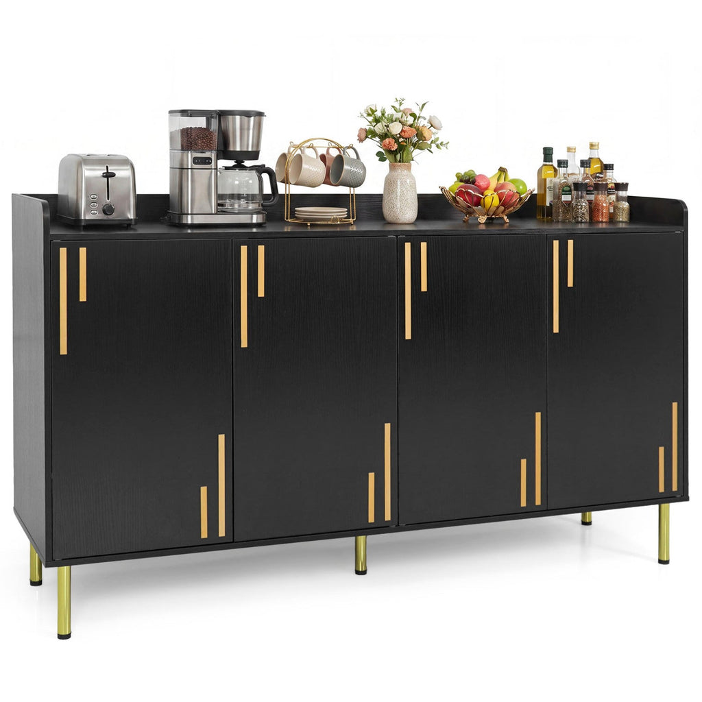 55" Buffet Cabinet with 4 Doors and Metal Legs