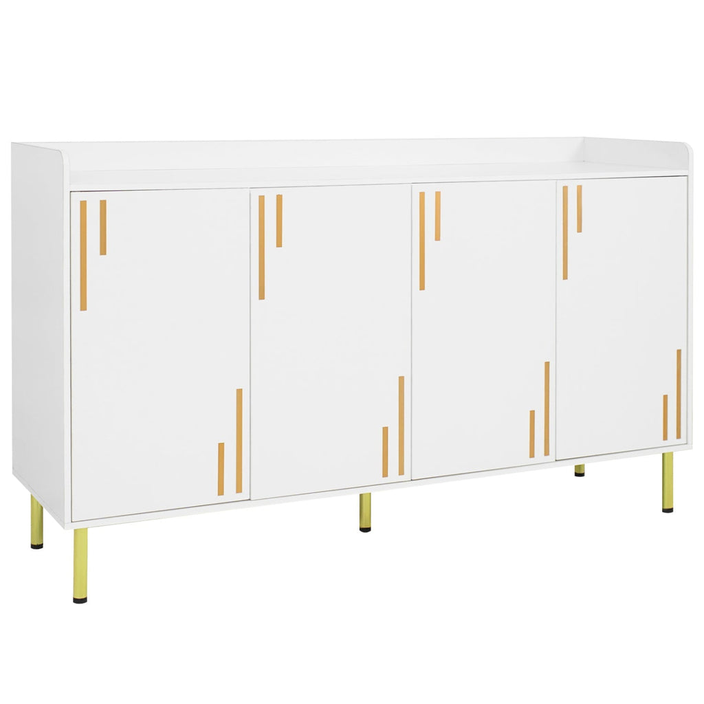 55" Buffet Cabinet with 4 Doors and Metal Legs