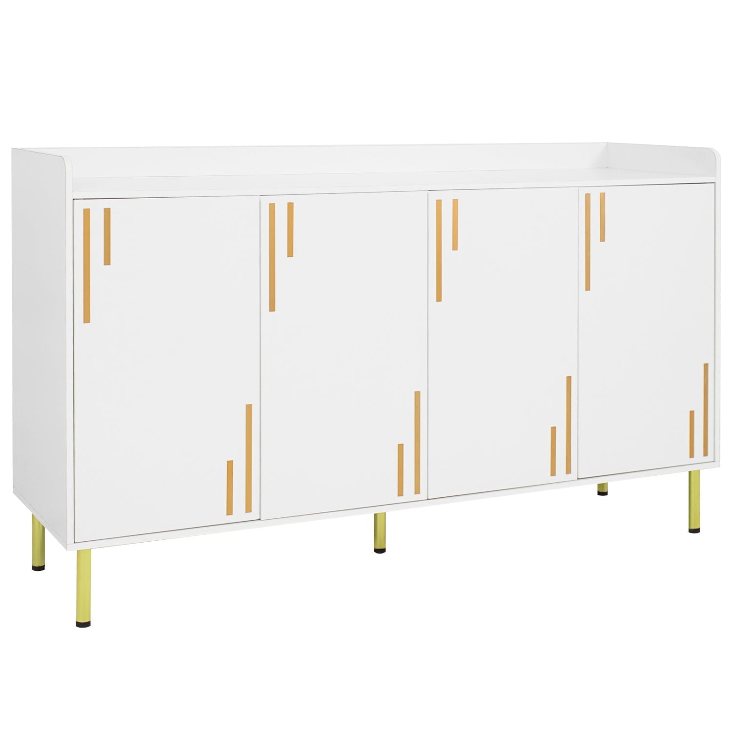 55" Buffet Cabinet with 4 Doors and Metal Legs