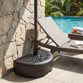 55 LBS Half Round Patio Umbrella Base for Deck Lawn Poolside-Black