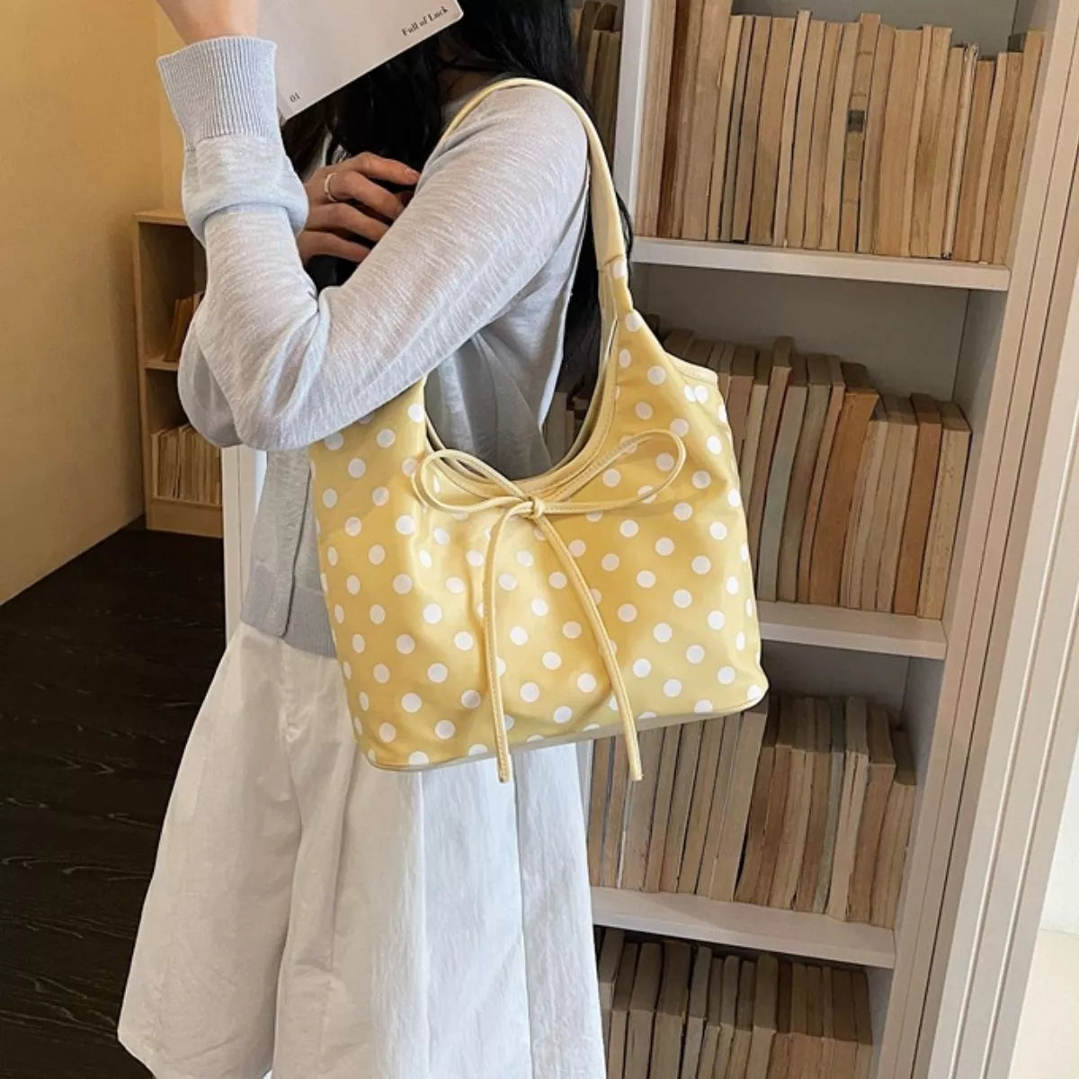 Polka Dot Bowknot Shoulder Bag