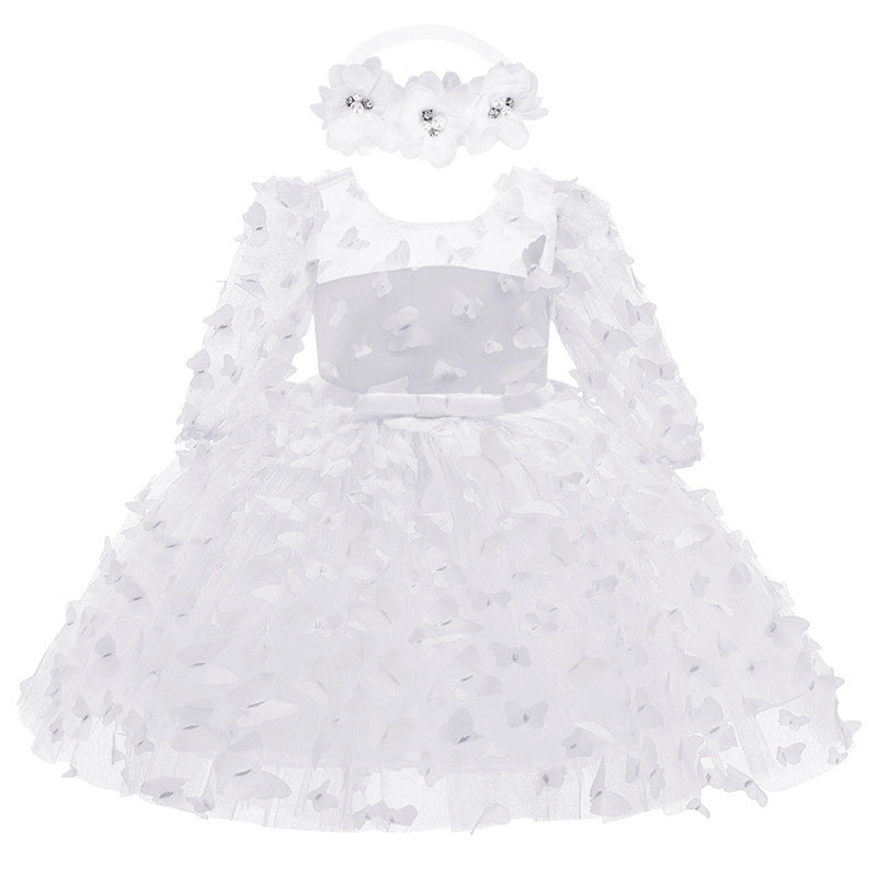 Baby And Toddler Mid-sleeve Dress Childrens Formal Gown