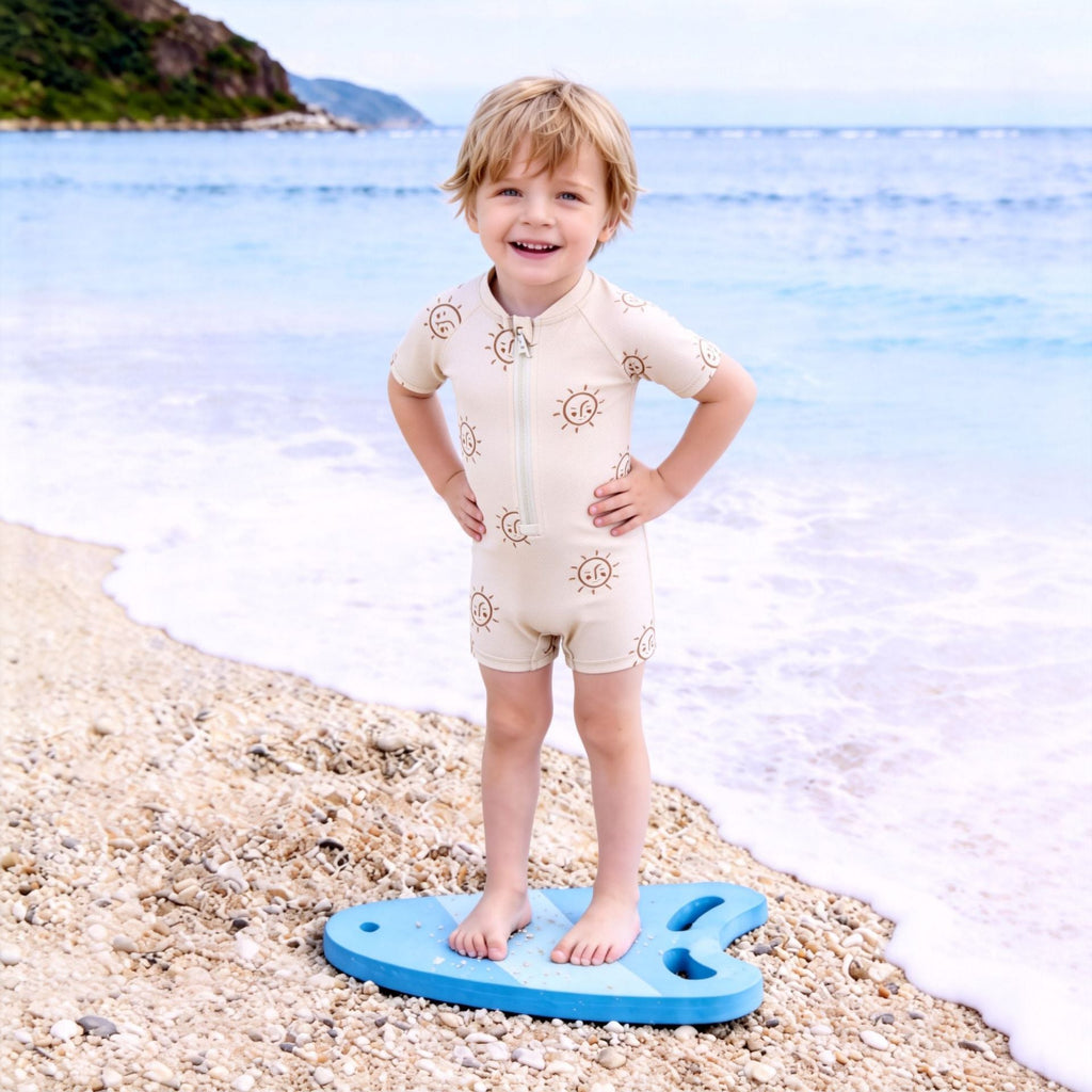 Boys Fresh-Style One-Piece Sun-Protection Swimsuit
