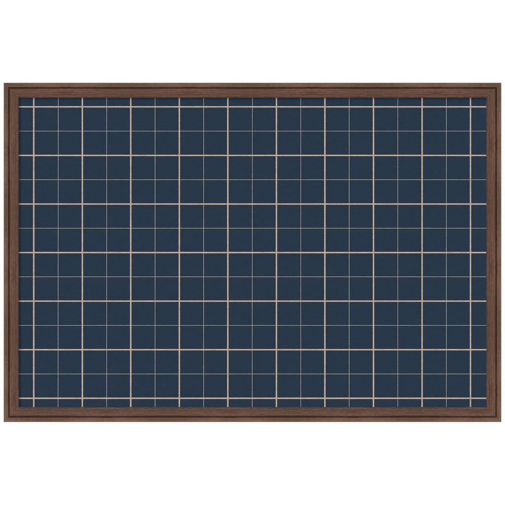 Framed Fabric Pinboard Navy Blue Plaid Wall Organization