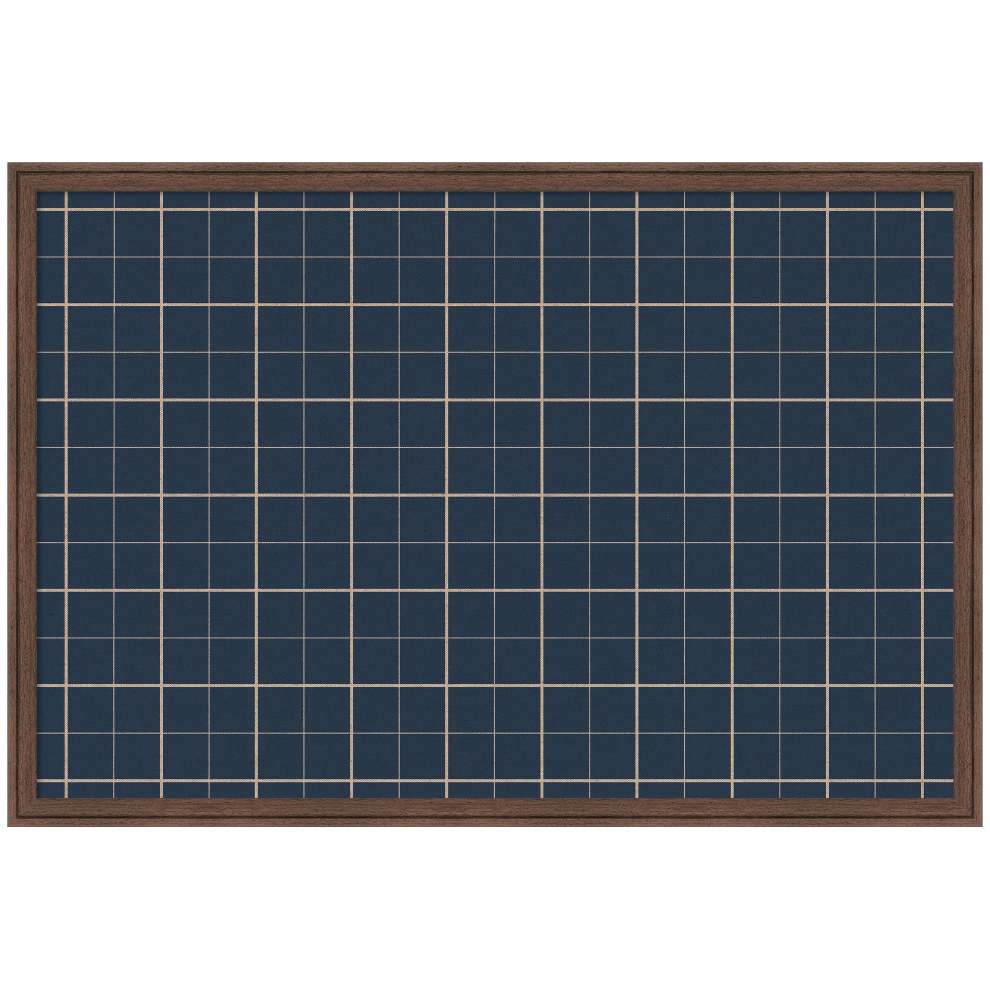 Framed Fabric Pinboard Navy Blue Plaid Wall Organization