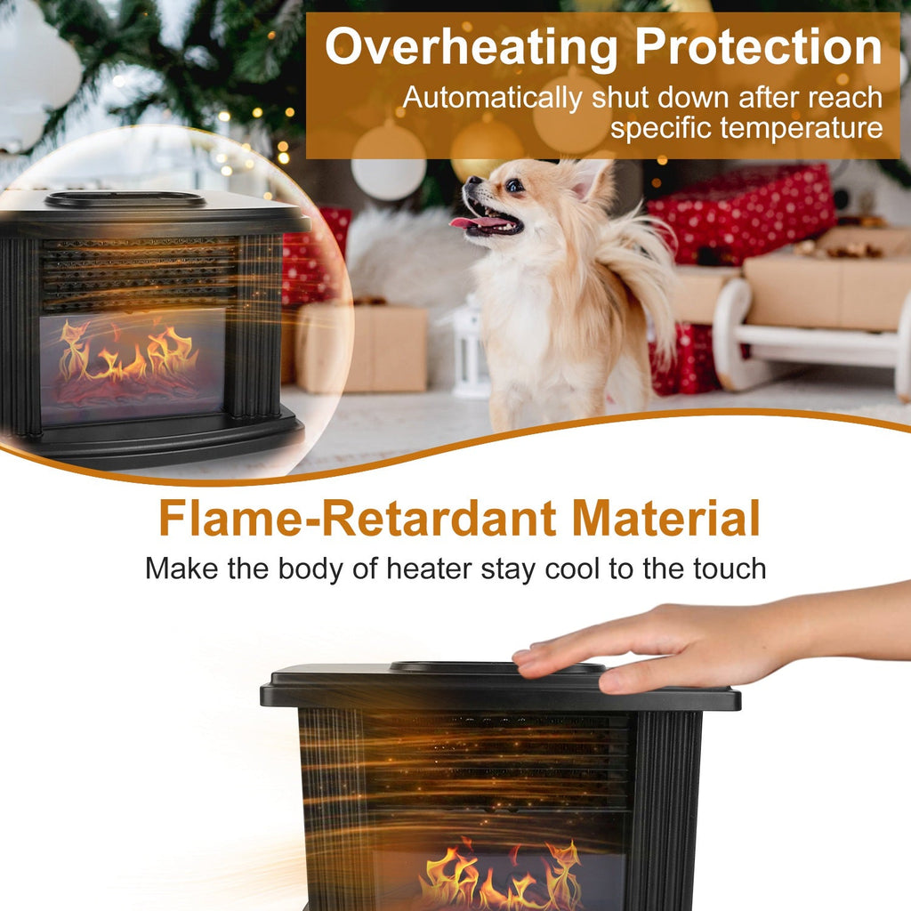 Electric Fireplace Heater with Remote Control