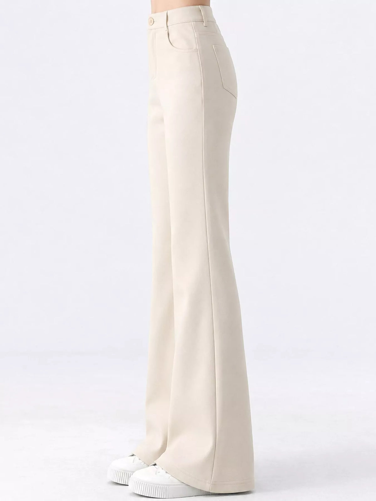 Full Size High-Waisted Slim-Fit Straight-Leg Pants Plus Size