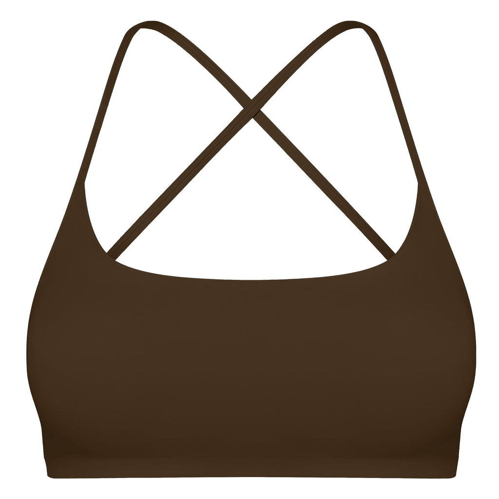 Cross Back Padded Sports Bra with Removable Pads