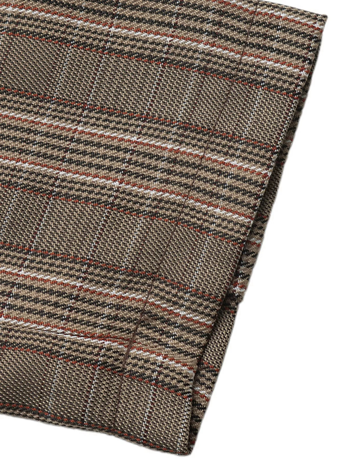Plaid Single-Button Blazer